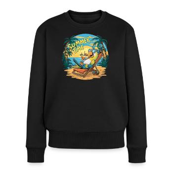 Un joyeux perroquet sous le soleil - Pull Premium bio Femme - noir - Devant - Julia (174cm)