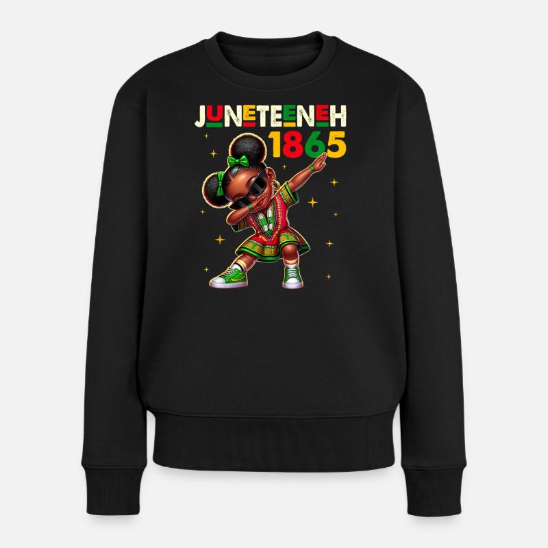 Juneteenth Dabbing Black Girls Queen Melanin Brown - Pull Premium bio Femme - noir