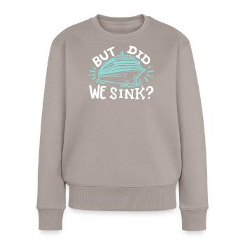 Kreuzfahrtschiff Kreuzfahrt - Frauen Premium Bio Pullover - Taupe - Vorne - Julia (174cm)