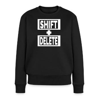 SHIFT+ENTF Tastatur Lebensstil - Frauen Premium Bio Pullover - Schwarz - Vorne - Julia (174cm)