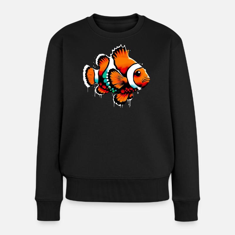 Poisson-clown - Pull Premium bio Femme - noir