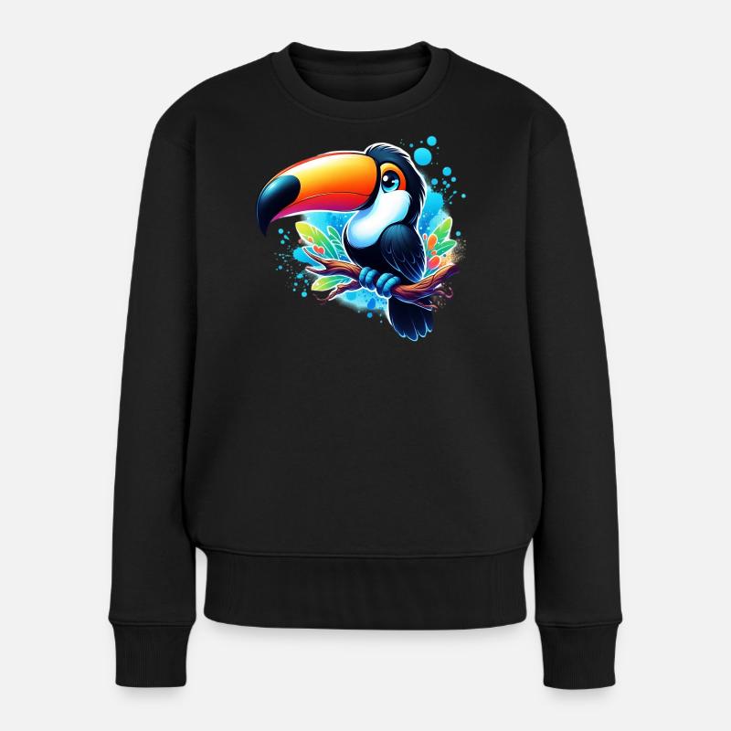 Tukan - Frauen Premium Bio Pullover - Schwarz