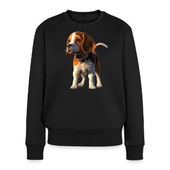 Beagle Chiot Beagles Chien mignon Beagle anglais - Pull Premium bio Femme - noir - Devant - Julia (174cm)