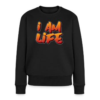 I am life zen attitude - Pull Premium bio Femme - noir - Devant - Julia (174cm)