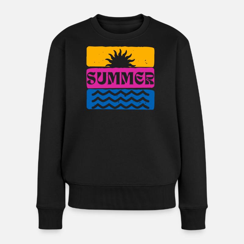 Sommer - Frauen Premium Bio Pullover - Schwarz