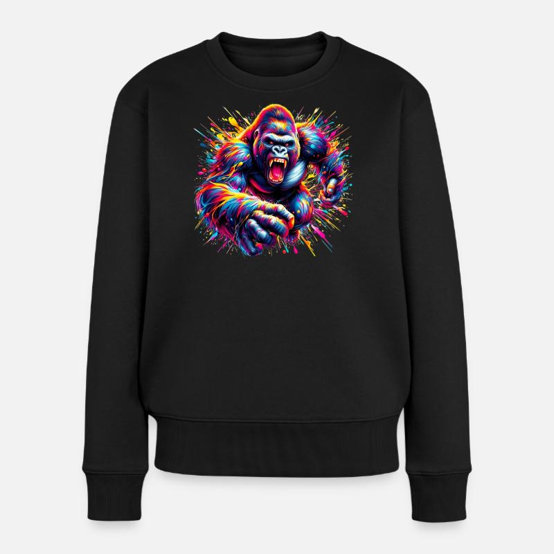 Gorilla - Frauen Premium Bio Pullover - Schwarz