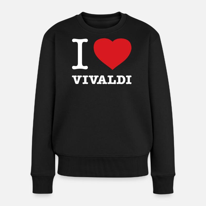 I LOVE VIVALDI - Frauen Premium Bio Pullover - Schwarz