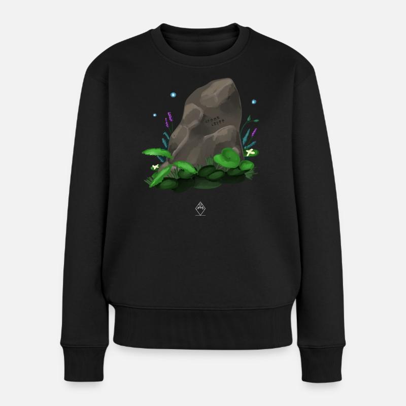 Runes Stone - Frauen Premium Bio Pullover - Schwarz