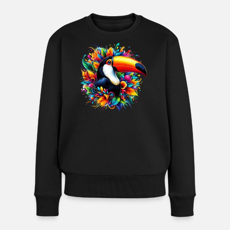 Tukan - Frauen Premium Bio Pullover - Schwarz