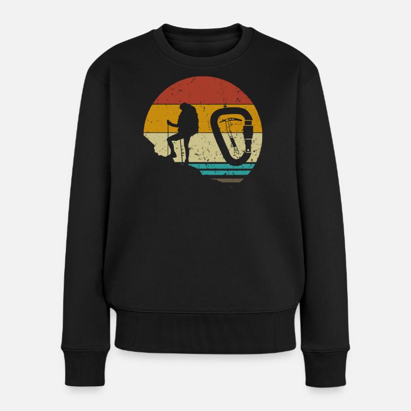 Bergsteiger Mountagnes Rocks - Frauen Premium Bio Pullover - Schwarz