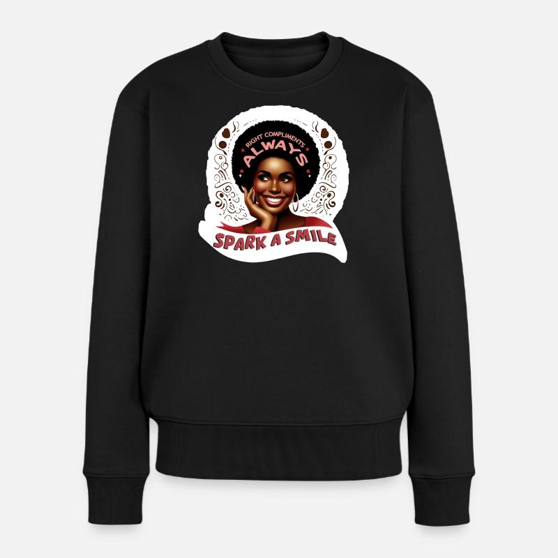 ENTFACHEN SIE EIN LÄCHELN - Frauen Premium Bio Pullover - Schwarz