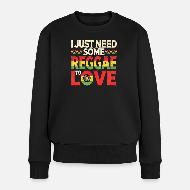 Reggae Jamaika Design - Frauen Premium Bio Pullover - Schwarz
