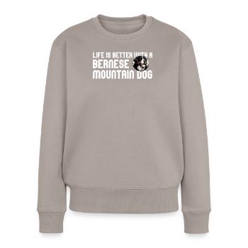Bouvier bernois - Pull Premium bio Femme - taupe - Devant - Julia (174cm)