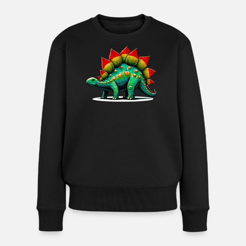 Dinosaurier - Frauen Premium Bio Pullover - Schwarz