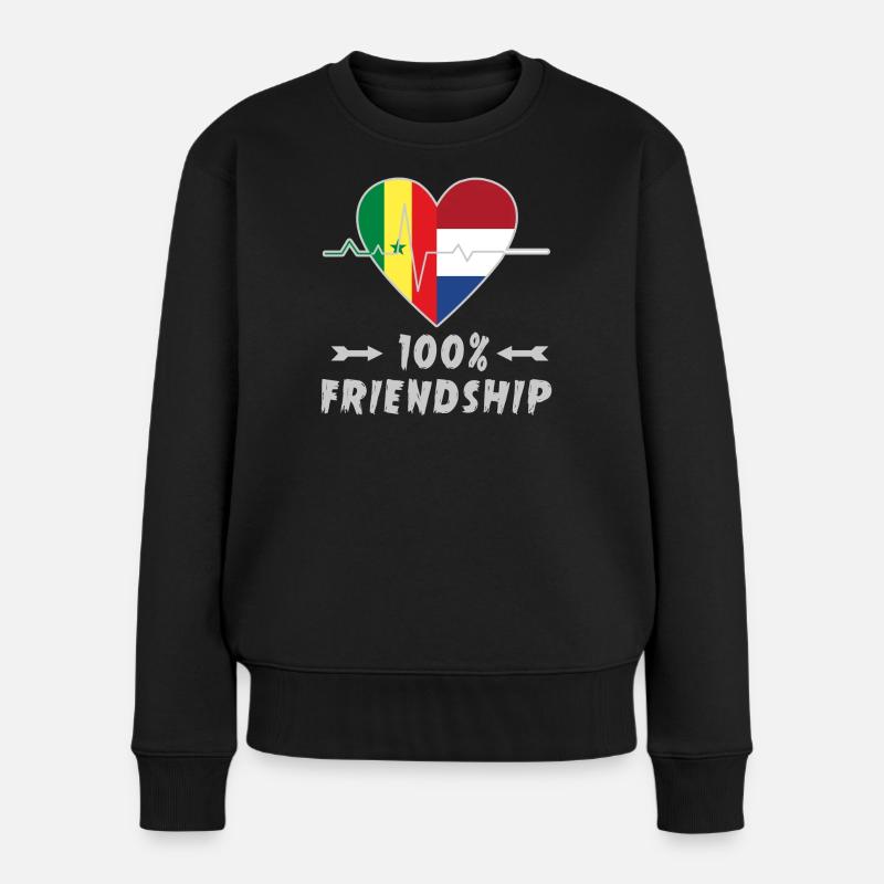 100 % amitié entre le Sénégal et les Pays-Bas - Pull Premium bio Femme - noir