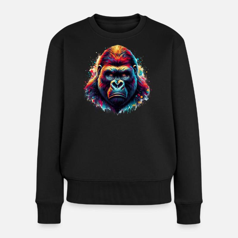 Gorilla - Frauen Premium Bio Pullover - Schwarz