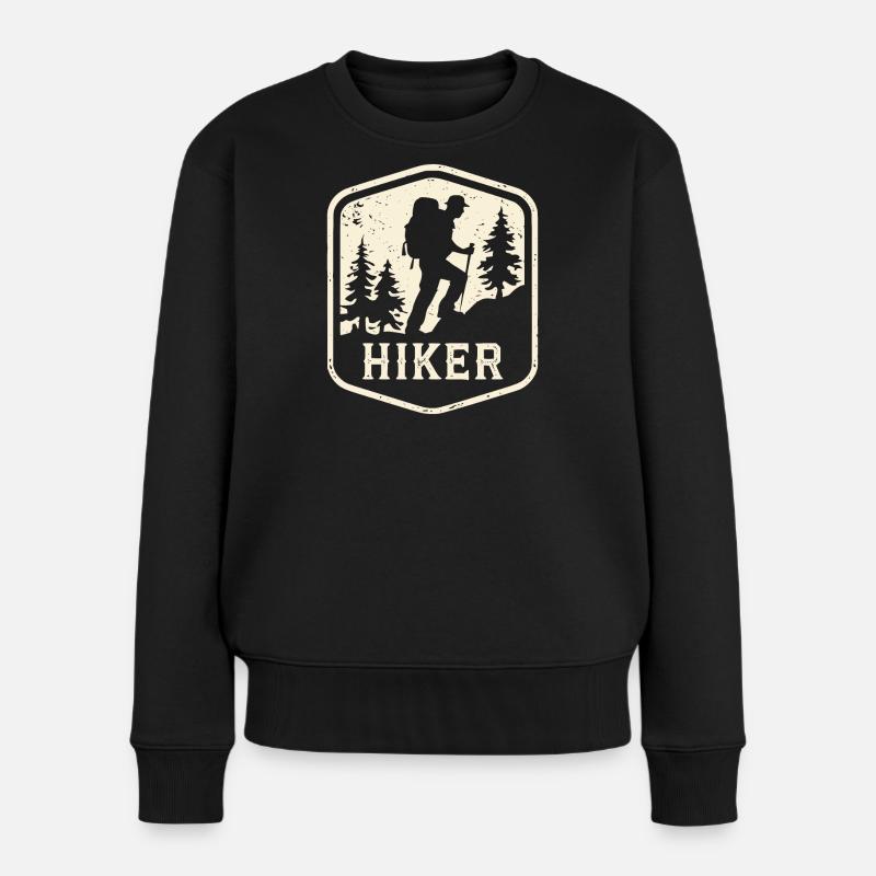 Wanderer - Frauen Premium Bio Pullover - Schwarz