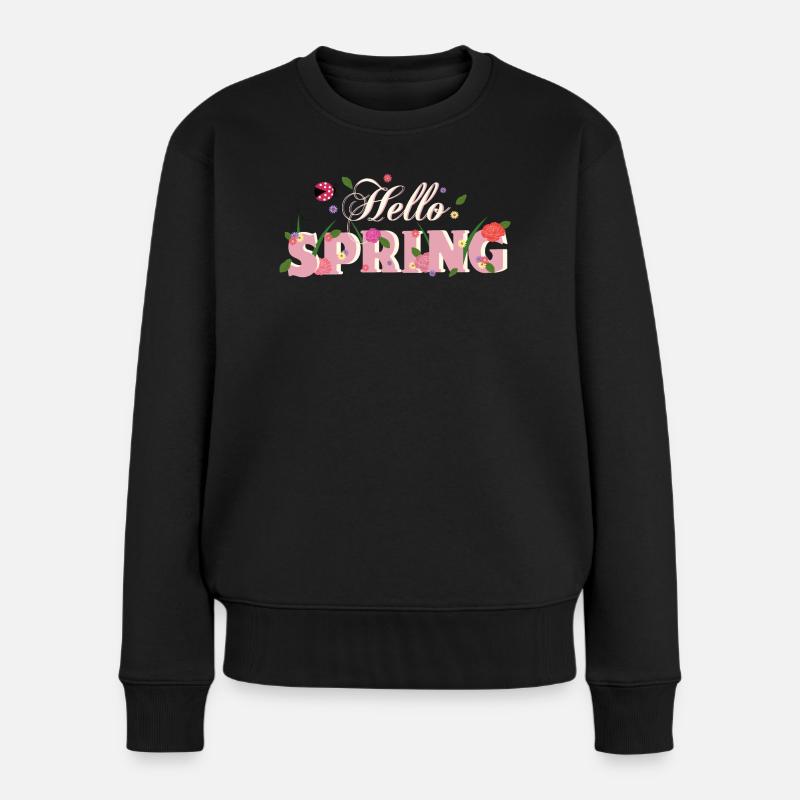 Bonjour le printemps - Pull Premium bio Femme - noir