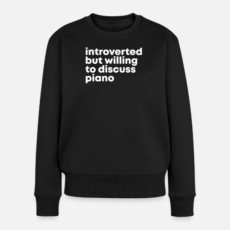 Klavier - Frauen Premium Bio Pullover - Schwarz