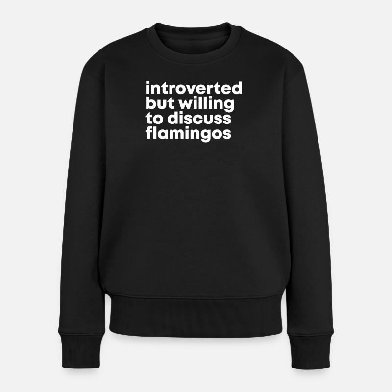 Flamingo - Frauen Premium Bio Pullover - Schwarz