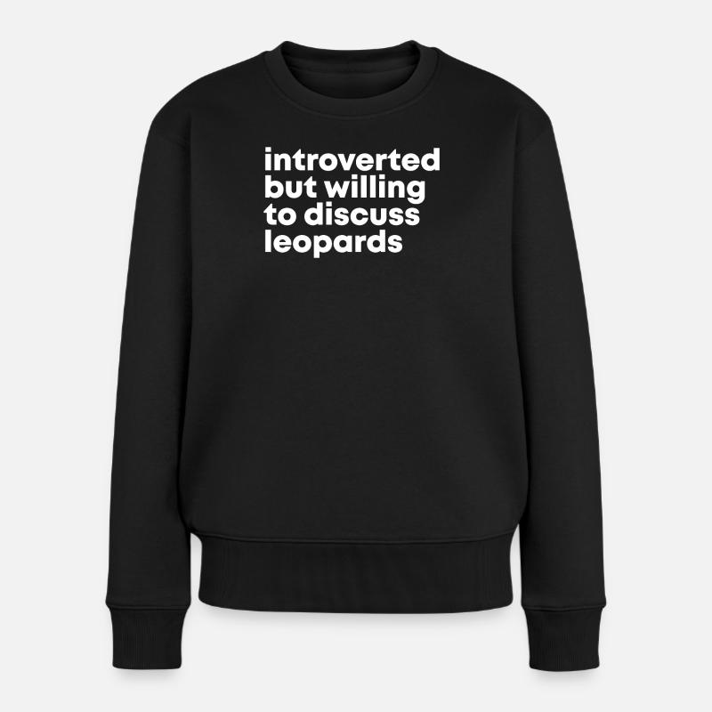 Leopard - Frauen Premium Bio Pullover - Schwarz
