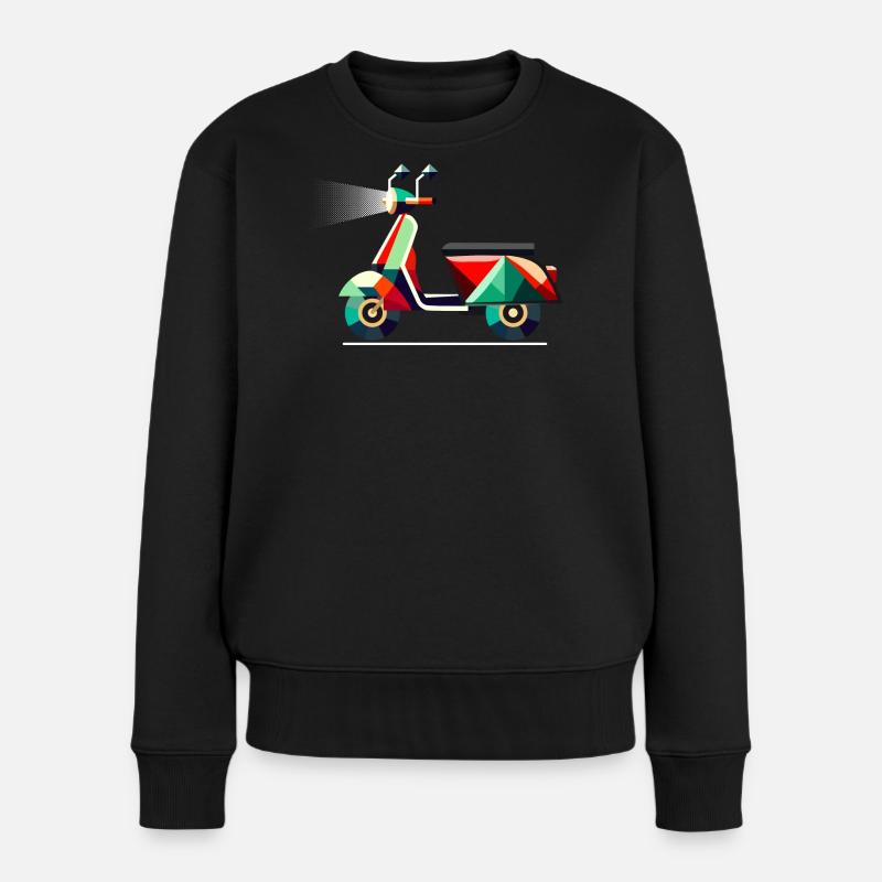 Motif de scooter coloré géométrique unique - Pull Premium bio Femme - noir