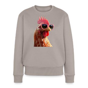 Poulet Poulet Poule Ferme Fermier Poulets mignons - Pull Premium bio Femme - taupe - Devant - Julia (174cm)