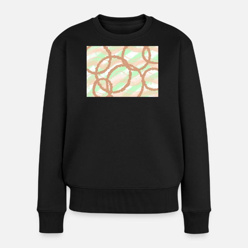 braune Kreise Hintergrund - Frauen Premium Bio Pullover - Schwarz