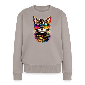 Bengal Katze Leopard Cat Leopardette Bengal Katzen - Frauen Premium Bio Pullover - Taupe - Vorne - Julia (174cm)