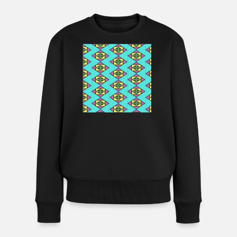Cubisme répétitif - Pull Premium bio Femme - noir