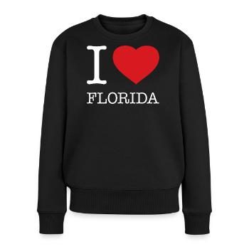 I LOVE FLORIDA - Frauen Premium Bio Pullover - Schwarz - Vorne - Julia (174cm)