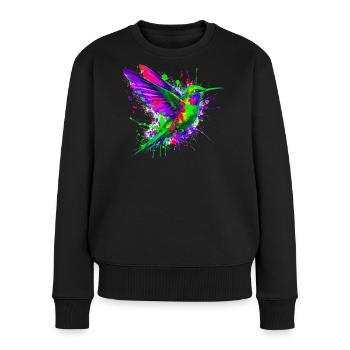 Kolibri - Frauen Premium Bio Pullover - Schwarz - Vorne - Julia (174cm)