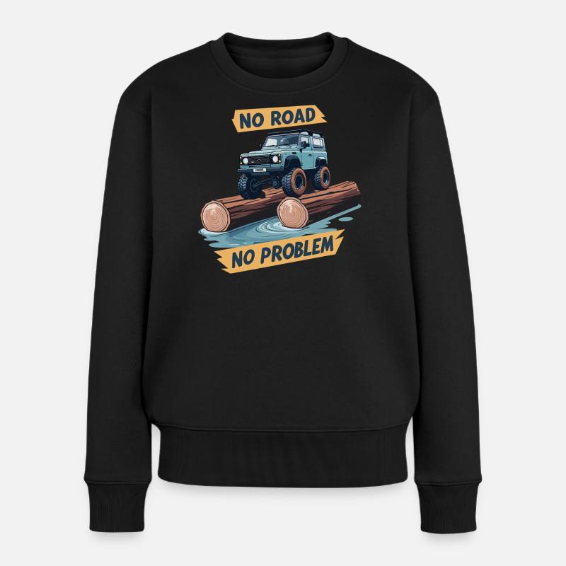 Geländewagen Fahrer - Frauen Premium Bio Pullover - Schwarz