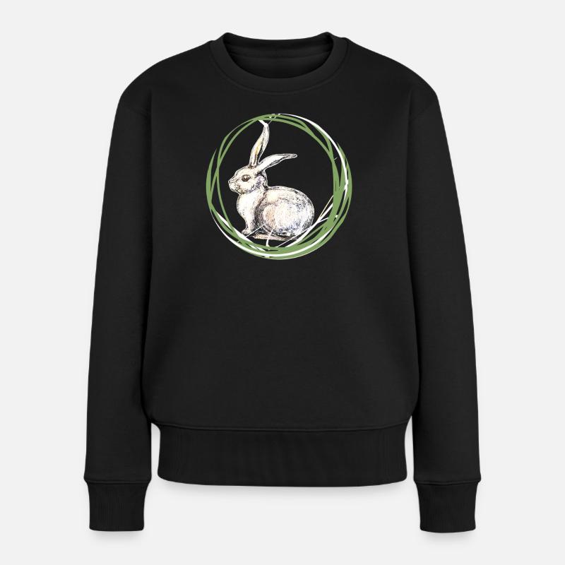 Motif lapin - Pull Premium bio Femme - noir