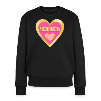 ARCHITEKTIN HERZ ARCHITEKTUR - Frauen Premium Bio Pullover - Schwarz - Vorne - Julia (174cm)