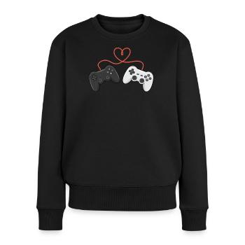 Heartwired Controllers Duo - Women's Premium Organic Jumper - black - Front - Julia (174cm)