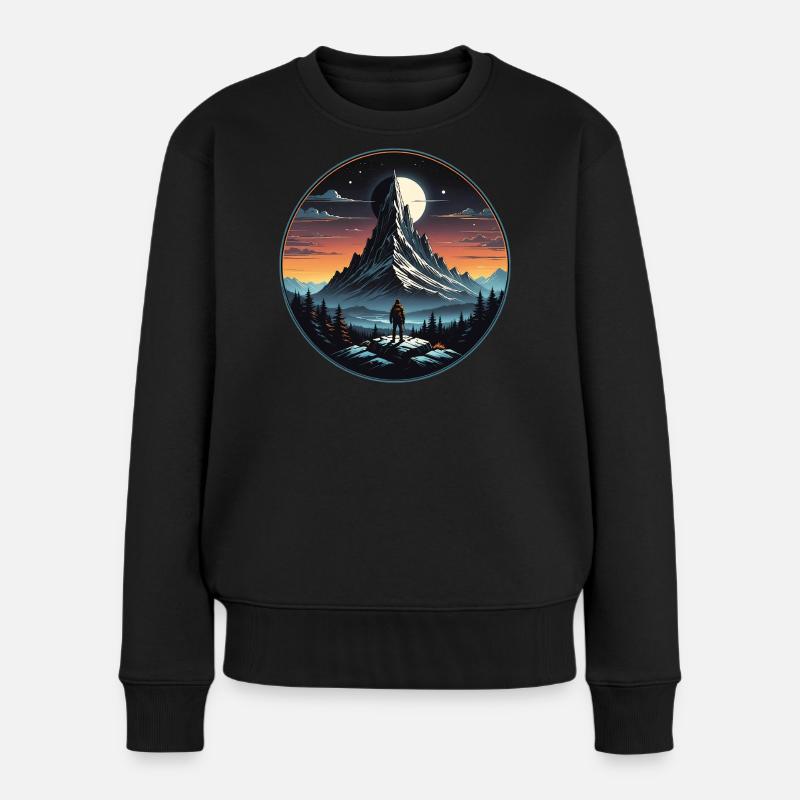 turist_01 - Frauen Premium Bio Pullover - Schwarz
