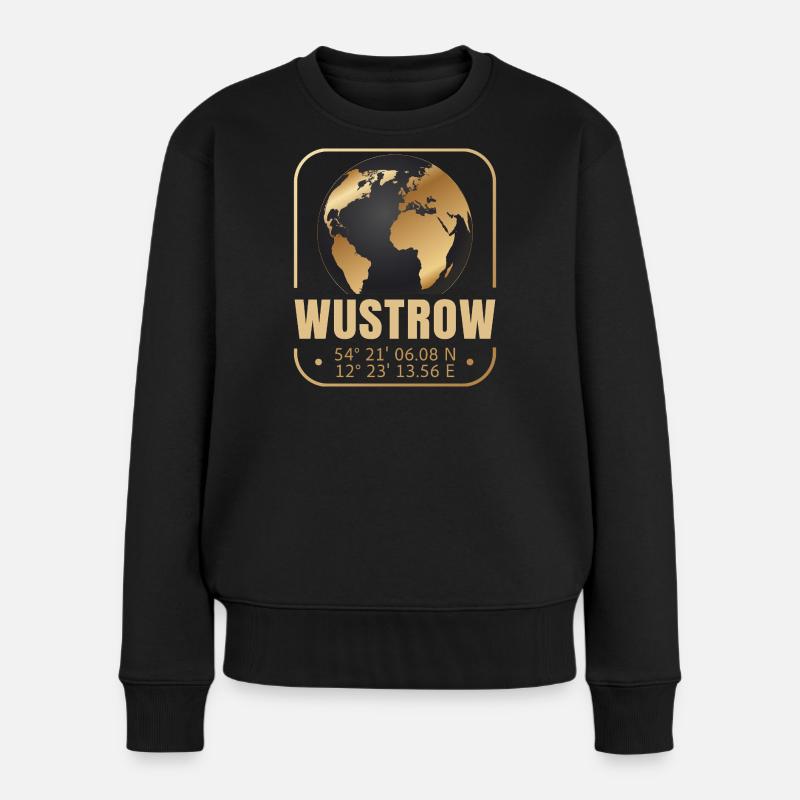 Wustrow - Frauen Premium Bio Pullover - Schwarz