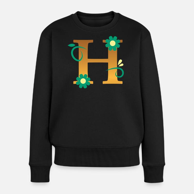 H - Frauen Premium Bio Pullover - Schwarz