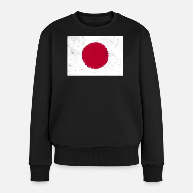 Flagge von Japan - Frauen Premium Bio Pullover - Schwarz