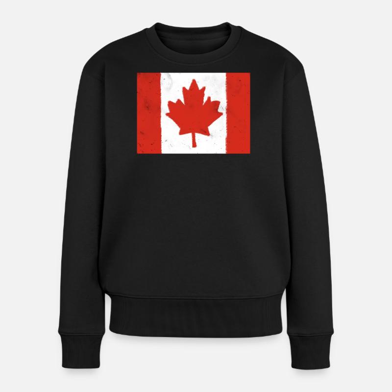 Flagge von Kanada - Frauen Premium Bio Pullover - Schwarz