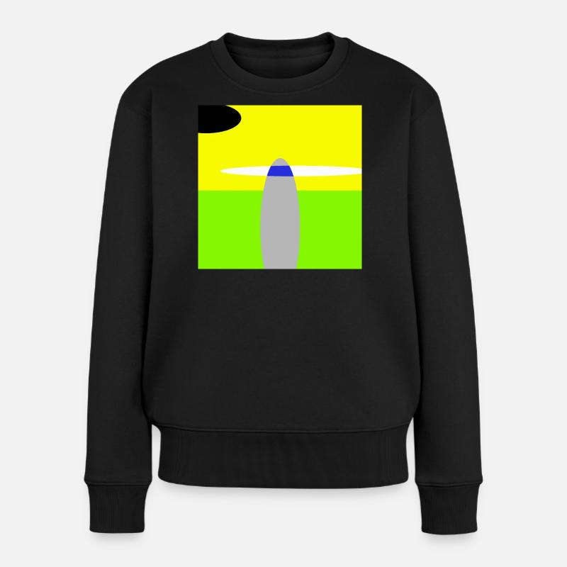 Paysage spatial - Pull Premium bio Femme - noir