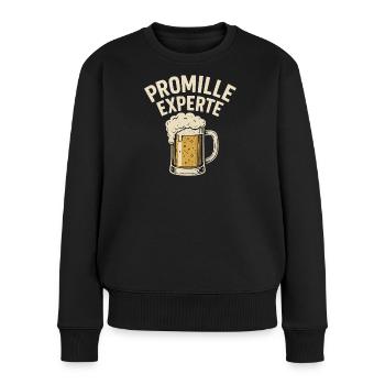 Promille Experte Bier Motiv - Frauen Premium Bio Pullover - Schwarz - Vorne - Julia (174cm)