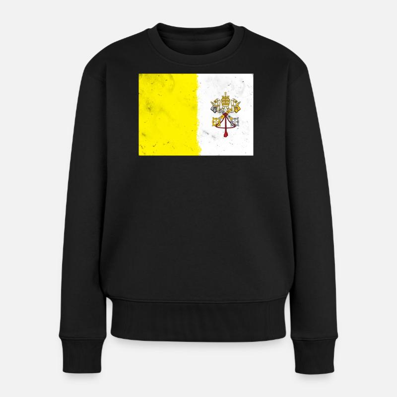 Drapeau du Vatican - Pull Premium bio Femme - noir