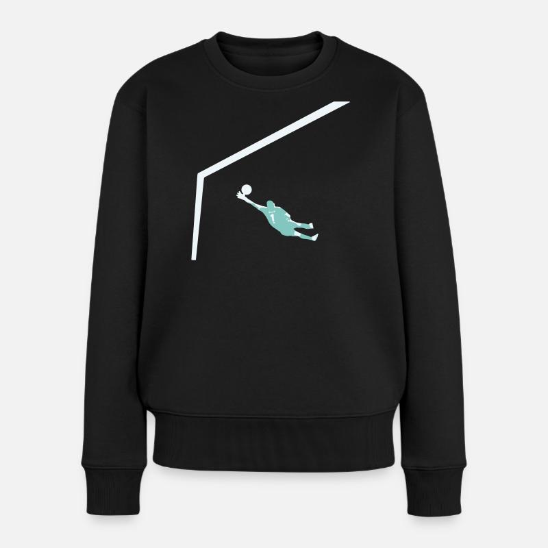 Torfrau – Keine Angst vor dem Ball, nur Mut im Tor - Frauen Premium Bio Pullover - Schwarz