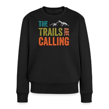 Die Spuren rufen - Frauen Premium Bio Pullover - Schwarz - Vorne - Julia (174cm)