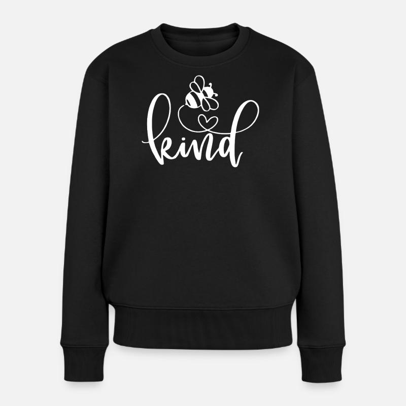 Freundlichkeit Schmetterlinge Wortgestaltung - Frauen Premium Bio Pullover - Schwarz