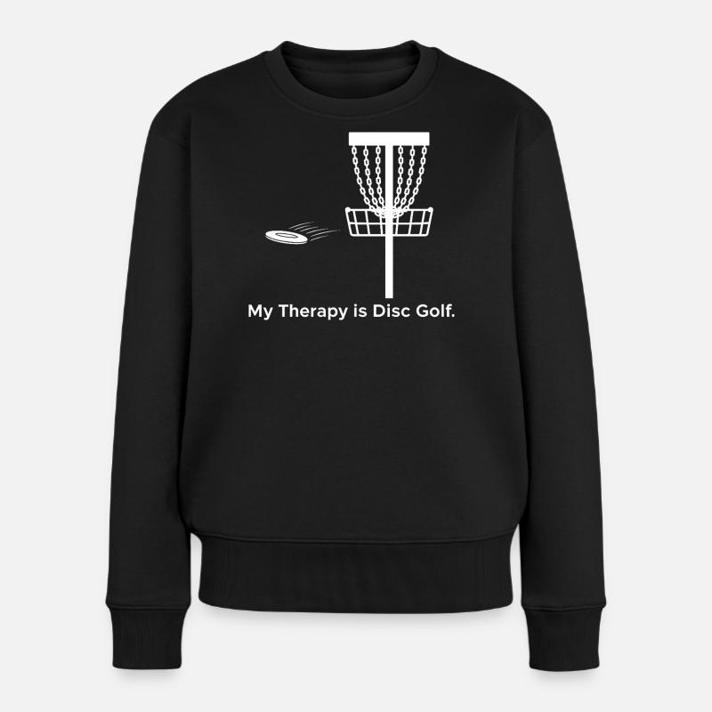 My Therapy is Disc Golf - Women's Premium Organic Jumper - black
