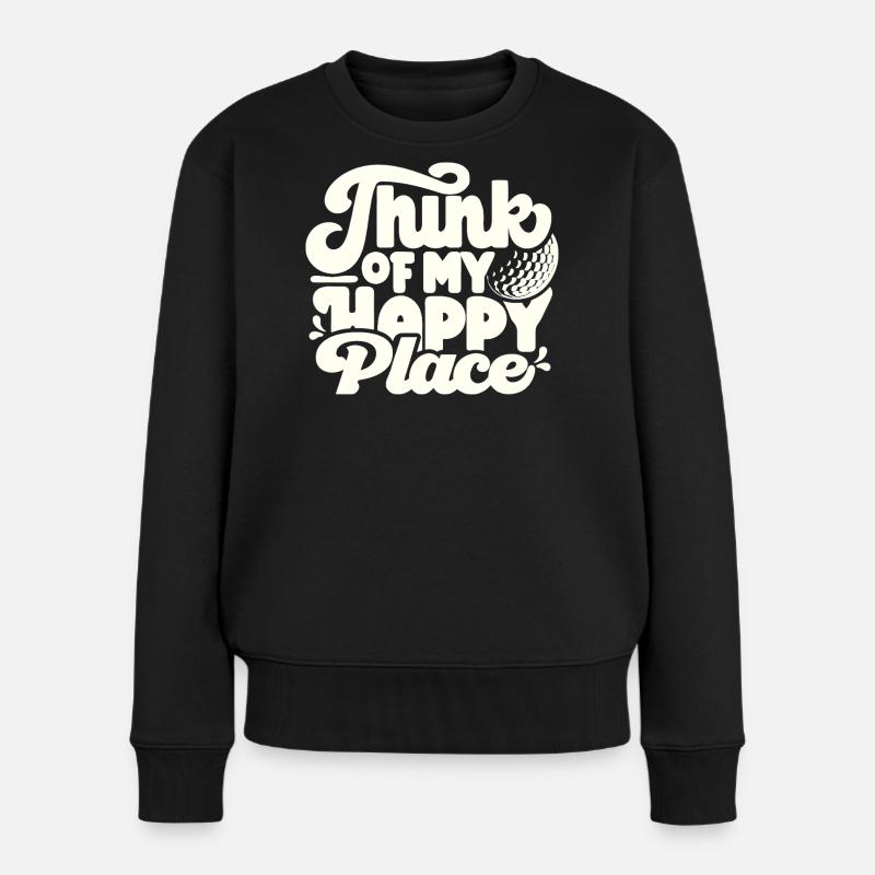 Golf & Minigolf Happy Place - Frauen Premium Bio Pullover - Schwarz