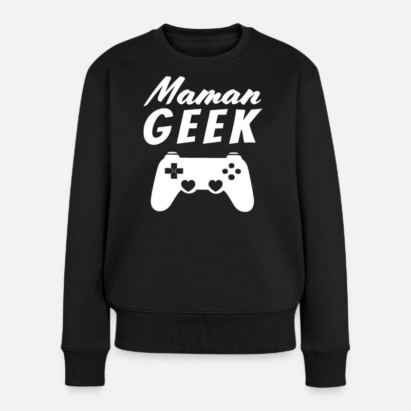 Maman Geek - Pull Premium bio Femme - noir